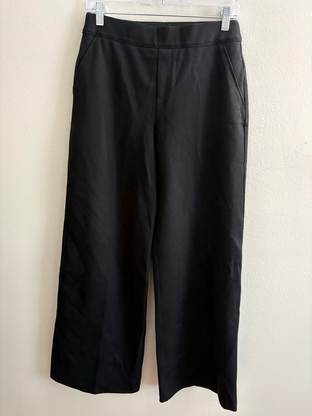 Spanx Pant Wide Leg Ponte Knit Black Dress Pants Trouser Small Petite S